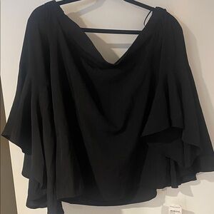 Chelsea28 Black Blouse with lovely flared sleeves very feminine beautiful